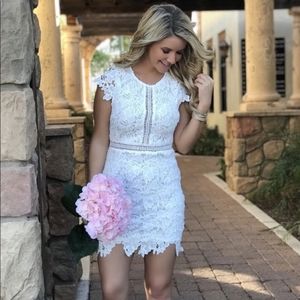 NWOT* Main Strip pink lace midi Floral dress